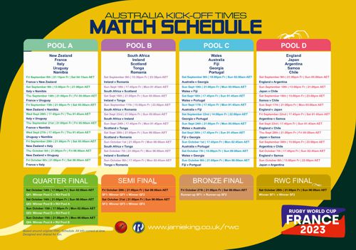 Australia Rugby World Cup Match Schedule for Desktop Background